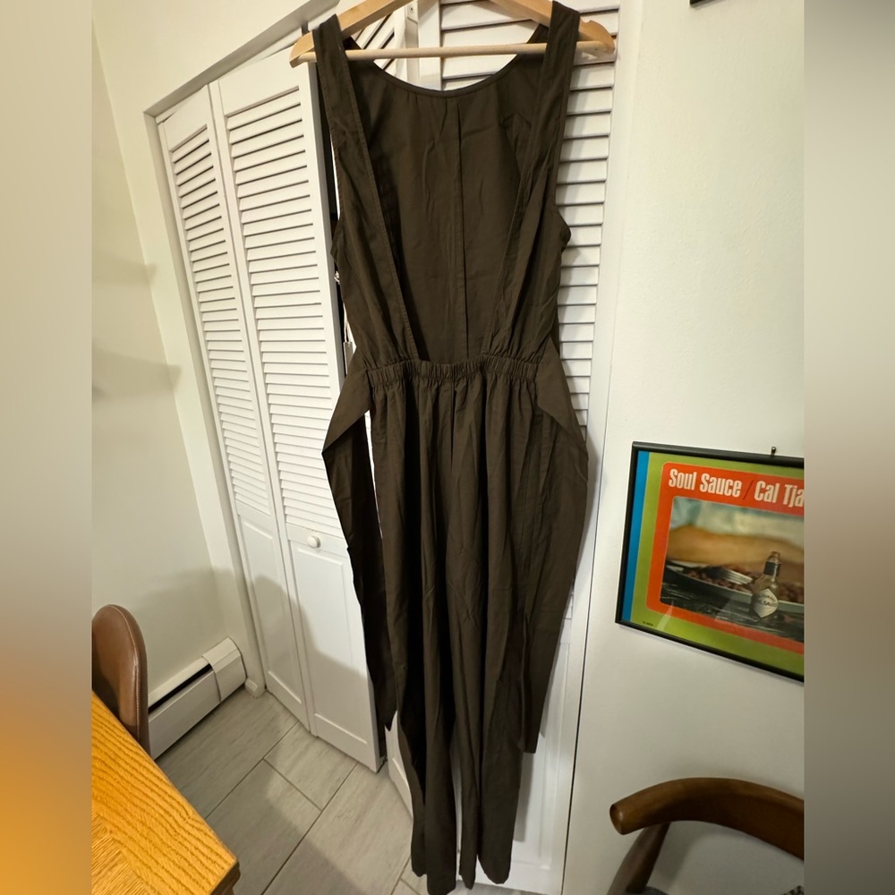 LACAUSA Olive Green Wide-Leg Sleeveless Jumpsuit - Picture 6 of 8